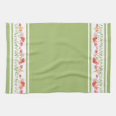 Verte Aquarelle Fleur sauvage Serviettes de cuisin (Horizontal)