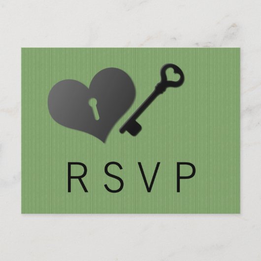 Verte de serrure de coeur et carte de réponse clé (Devant)