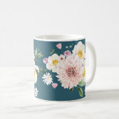 Verte, Fleurs Café Tee Mug Drinkware (Devant droit)