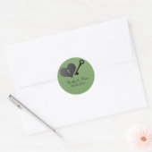 Verte serrure de coeur et Stickers de mariage clé (Enveloppe)