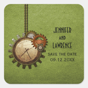 Verte Vintage horloge Enregistrer les stickers de