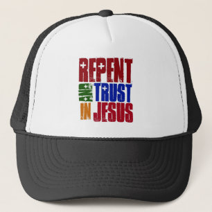Vertegenwoordig en vertrouwen in Jezus Trucker Pet