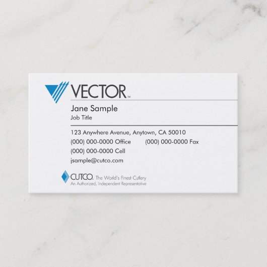 Vertegenwoordiger en beheer Visitekaartjes (Voorkant)