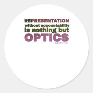 Vertegenwoordiging zonder verantwoording is optiek ronde sticker