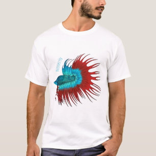 Vertekening van de cartoon van de kroonstaart bett t-shirt