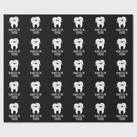 Vertel altijd het tand grappige gebitsgebaar donke cadeaupapier (Vlak)