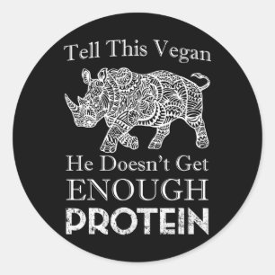 Vertel dit Vegan Genoeg Eiwitten Vegan Bodybuildin Ronde Sticker