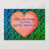 Vertel hen dat je van hen houdt, roze hart Abstrac Briefkaart (Voorkant)