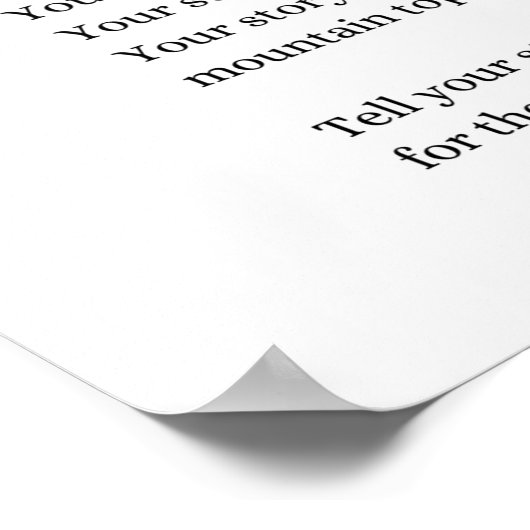 Vertel je verhaal Moed gedicht poster muurkunst (Hoek)