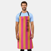 Vertel me alles Roze & Sinaasappel Schort (Gedragen)