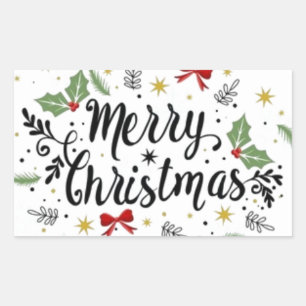 **VERTEL ZE VROLIJK KERSTFEEST** KERSTMIS RECHTHOEKIGE STICKER