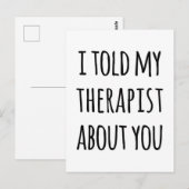 Vertelde mijn Therapist Funny Quote Briefkaart (Voorkant / Achterkant)