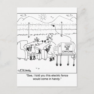 Vertelde u dat de elektrische hek handig zou zijn briefkaart