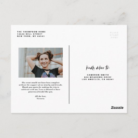 Verticaal Afstuderen voor penseelhand - Verticaal Briefkaart (Achterkant)