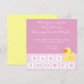 Verticaal baby shower Duck Kaart (Voorkant / Achterkant)