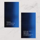 Verticaal blauw, scherp, professioneel vlak visitekaartje (Voorkant / Achterkant)