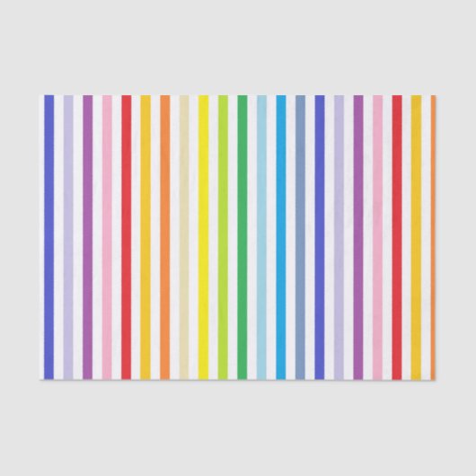 Verticaal brederspectrum regenboog en witte streep tissuepapier (Voorkant)