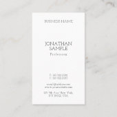 Verticaal creatief minimalistisch ontwerp modern visitekaartje (Achterkant)