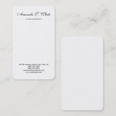 Verticaal eenvoudig minimalistisch penseelscript visitekaartje (Voorkant / Achterkant)