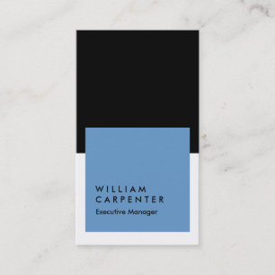 Verticaal elegant blauw, zwart, glad beheer visitekaartje