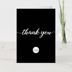 Verticaal Elegant Custom Zwart Goud logo Business Folie Wenskaart