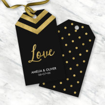 Verticaal Elegant Modern Faux Gold Chevron Love