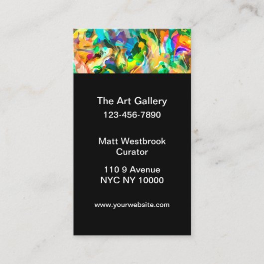 Verticaal formaat Moderne kunstgalerie Visitekaartje (Voorkant)