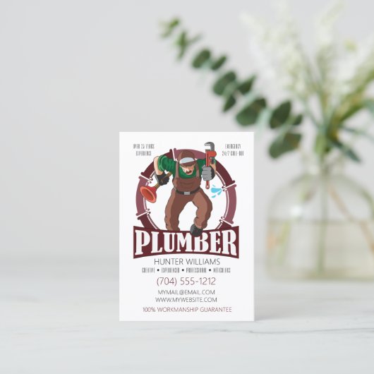 Verticaal gebruik van QR Code Plumber Tools Visitekaartje (Staand voorkant)