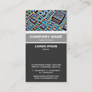 Verticaal geschuurd - kleurrijke circuits visitekaartje