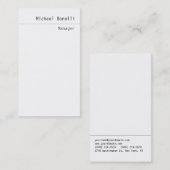 Verticaal gewoon Trendy Clean White Visitekaartje (Voorkant / Achterkant)