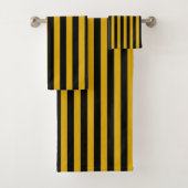 Verticaal goud- en zwarte strepen bad handdoek (Insitu)