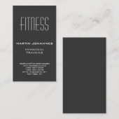 Verticaal grijs Personal Trainer Visitekaartje (Voorkant / Achterkant)