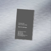 Verticaal grijs professionele vlakte modern stijlv magnetisch visitekaartje (Voorbeeld)