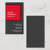 Verticaal grijs rood aantrekkelijk minimalistisch  visitekaartje (Voorkant / Achterkant)