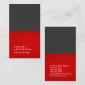 Verticaal grijs (rood) visitekaartje (Voorkant / Achterkant)