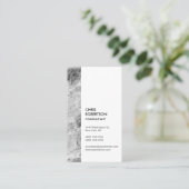 Verticaal grijs Witte Minimale Moderne Visitekaartje (Staand voorkant)