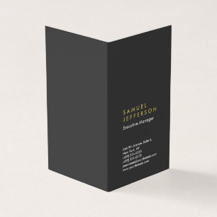 Verticaal grijs zwart professionele vlakte modern visitekaartjes