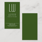 Verticaal groen professionele eenvoudige moderne m visitekaartje (Voorkant / Achterkant)