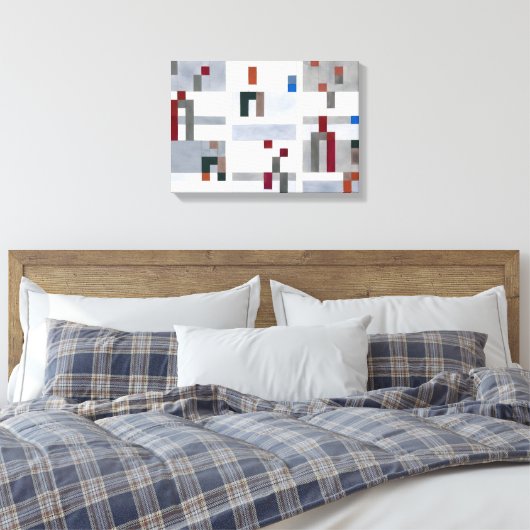 Verticaal horizontaal | Sophie Taeuber-Arp | Canvas Afdruk (Insitu (Slaapkamer))