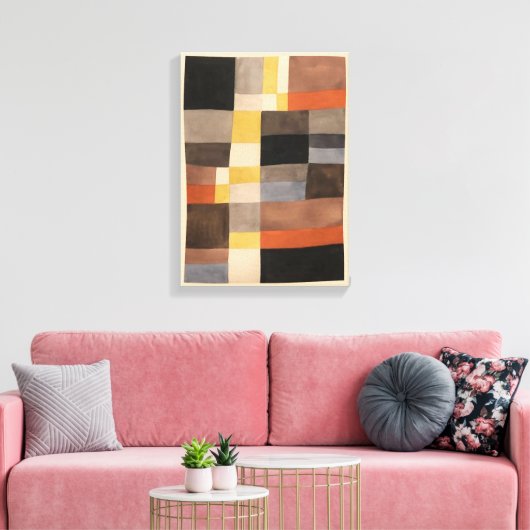 Verticaal-horizontale ritmes | Sophie Taeuber-Arp  Canvas Afdruk (Insitu (Woonkamer))