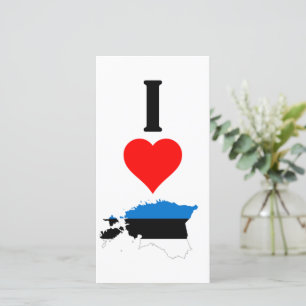Verticaal I Love Estonia/I Heart Estonia Kaart