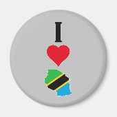Verticaal I Love Tanzania / I Heart Tanzania Magneet (Voorkant)