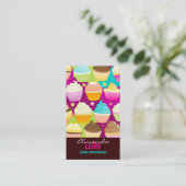Verticaal kleurbare cupcakes visitekaartje (Staand voorkant)