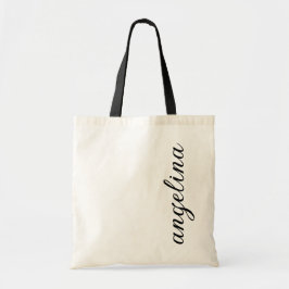 Verticaal modern Cursief Script Name Cadeautje Tote Bag