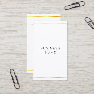 Verticaal Modern Elegant Corporate Gold Stripes Visitekaartje
