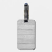 Verticaal modern houten achtergrondmonogram bagagelabel (Achterkant verticaal)