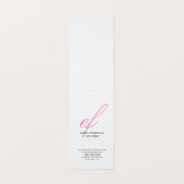Verticaal modern roze grijs monogram visitekaartjes (Buitenkant ongevouwen)