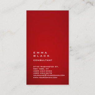Verticaal platte, indrukwekkende Red White-consult Visitekaartje