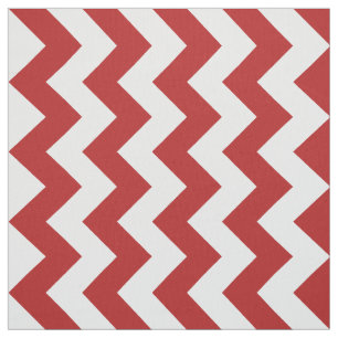 Verticaal rood en wit Zigzag Pattern Fabric Stof