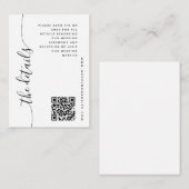 Verticaal Script Bruiloft Details Behuizing Kaart (Voorkant / Achterkant)